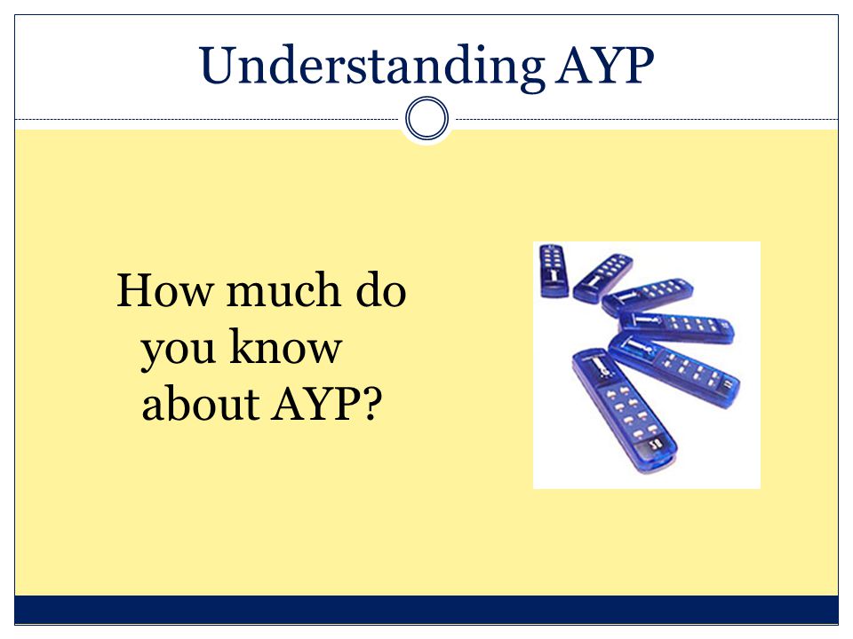 Understanding AYP How much do you know about AYP