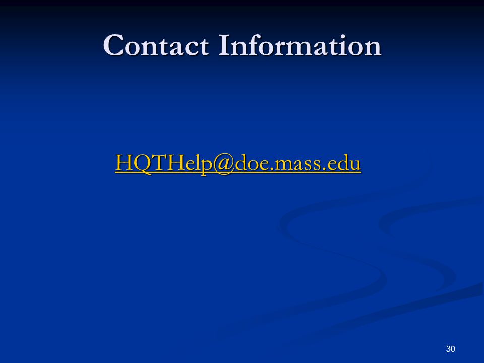 30 Contact Information