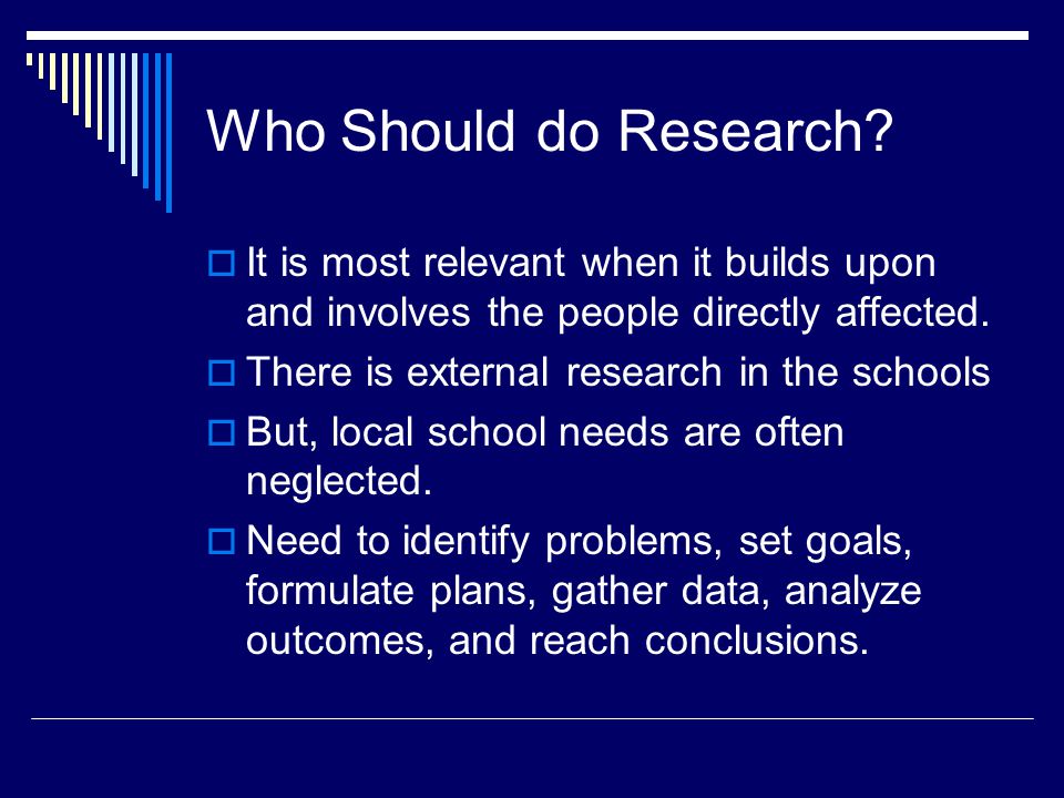 Who Should do Research.