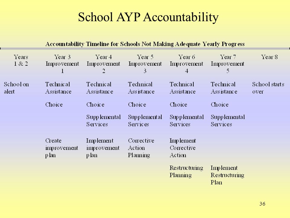 36 School AYP Accountability