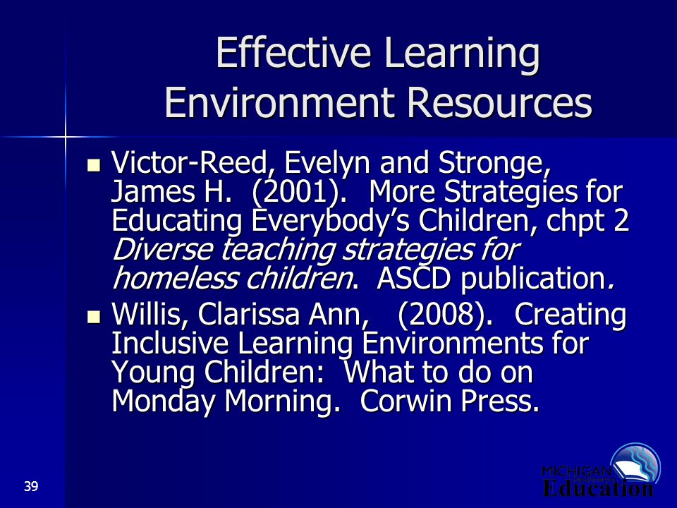 39 Effective Learning Environment Resources Victor-Reed, Evelyn and Stronge, James H.
