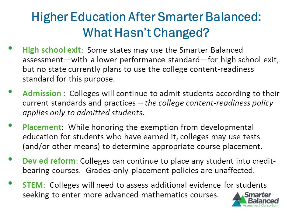 Higher Education After Smarter Balanced: What Hasn’t Changed.