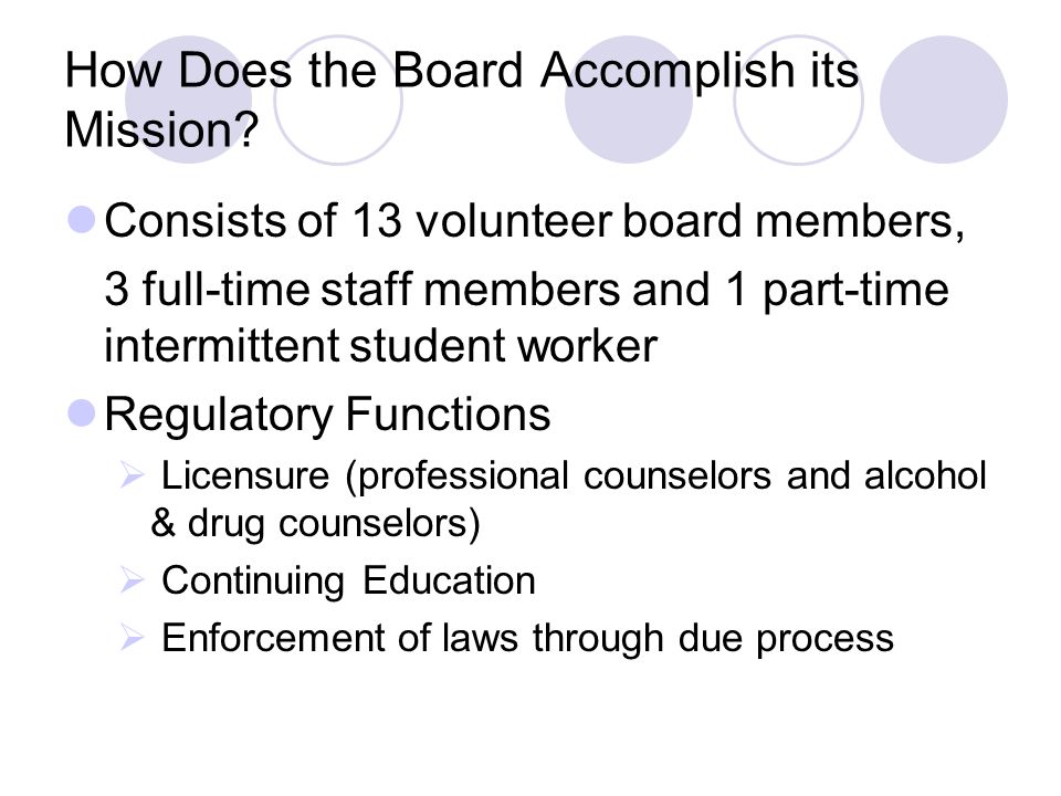 How Does the Board Accomplish its Mission.