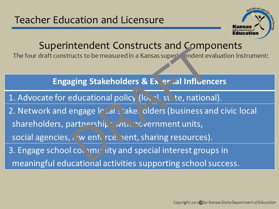 Teacher Education and Licensure Engaging Stakeholders & External Influencers 1.