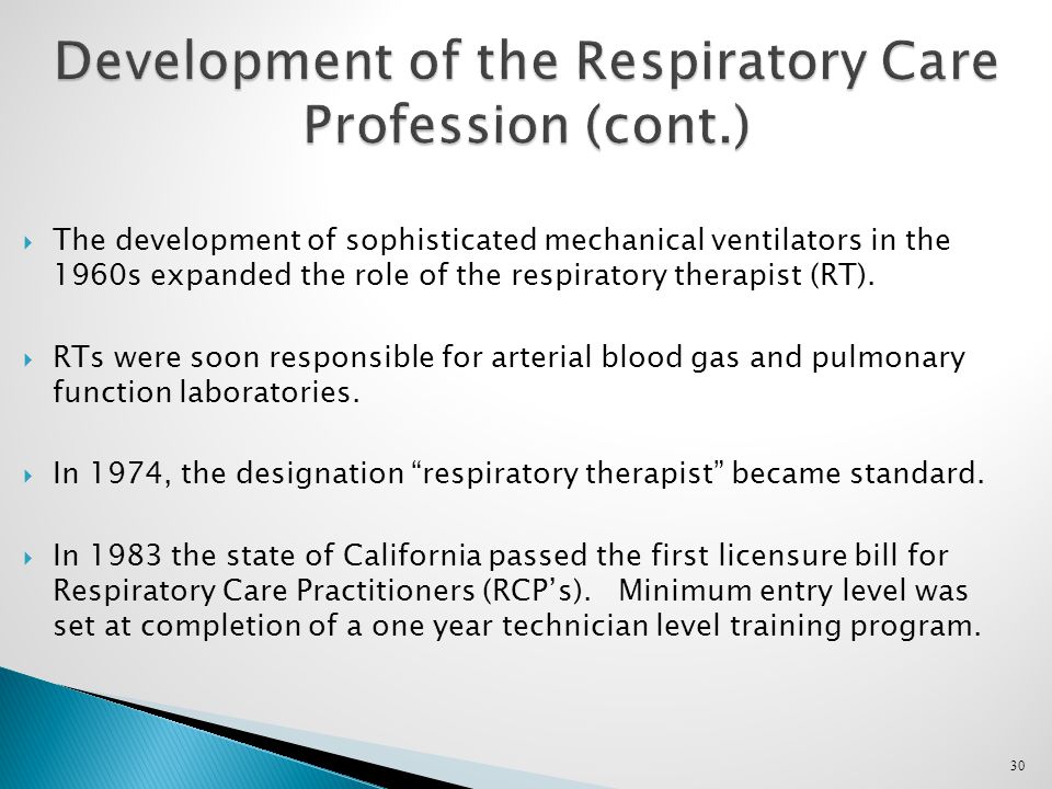 1.  Introduction To The Class And Respiratory Therapy  History Of Respiratory  Care  Respiratory Care Organizations. - Ppt Download