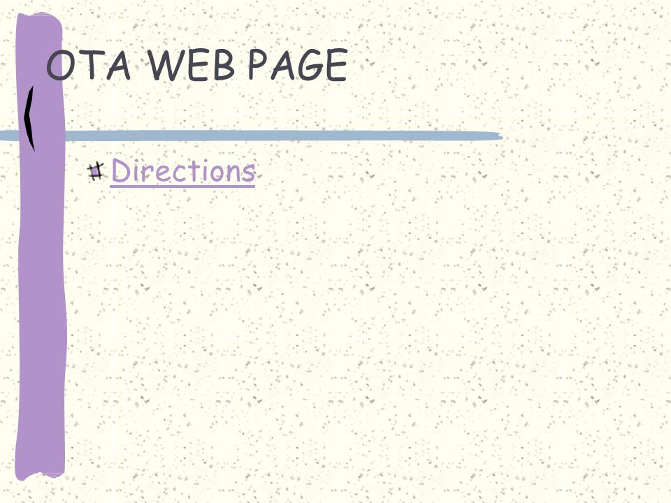 OTA WEB PAGE Directions