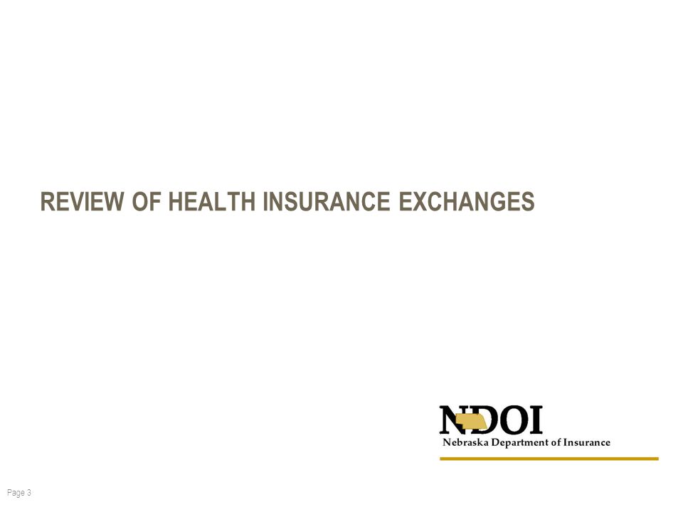 REVIEW OF HEALTH INSURANCE EXCHANGES Page 3
