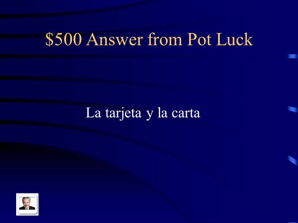 $500 Question from Pot Luck Card and letter