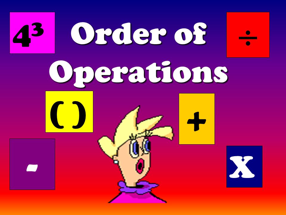 Order of Operations ( ) + X 