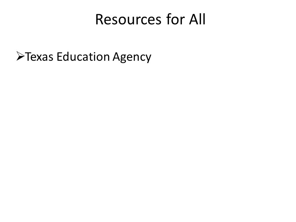  Texas Education Agency