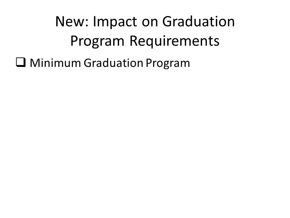 New: Impact on Graduation Program Requirements  Minimum Graduation Program