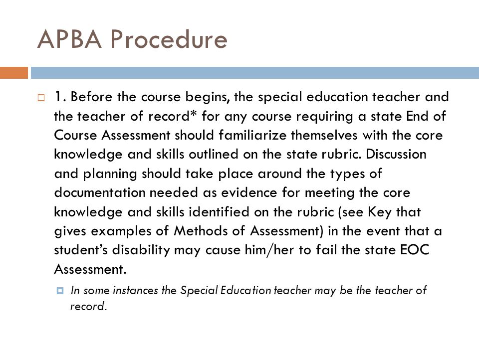 APBA Procedure  1.