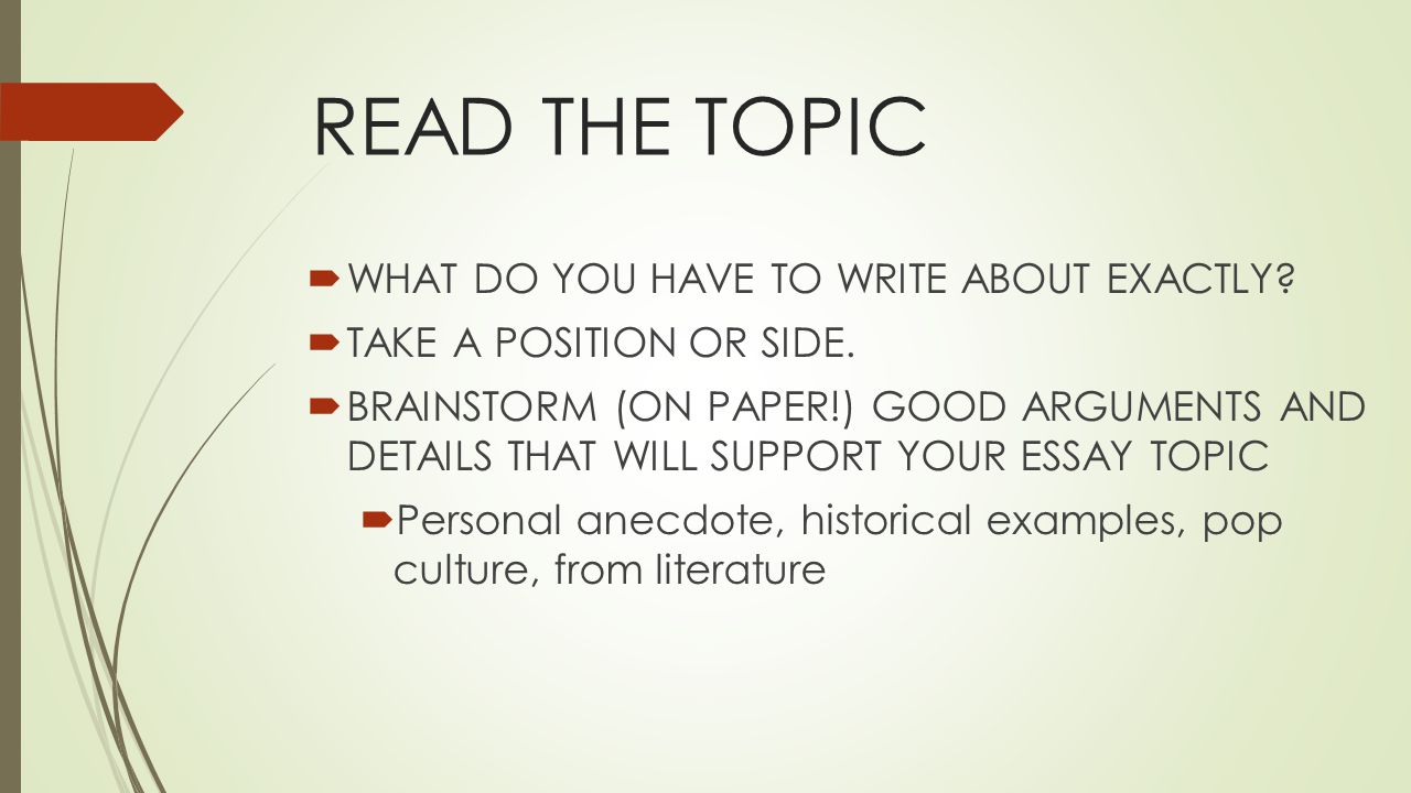 READ THE TOPIC  WHAT DO YOU HAVE TO WRITE ABOUT EXACTLY.
