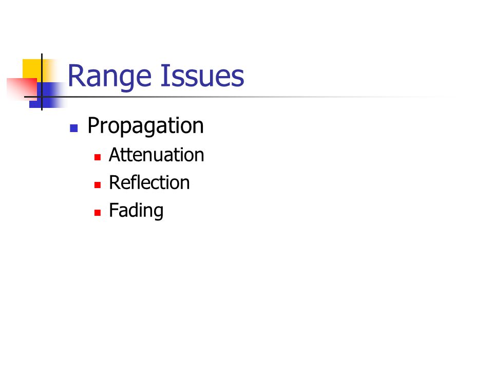 Range Issues Propagation Attenuation Reflection Fading