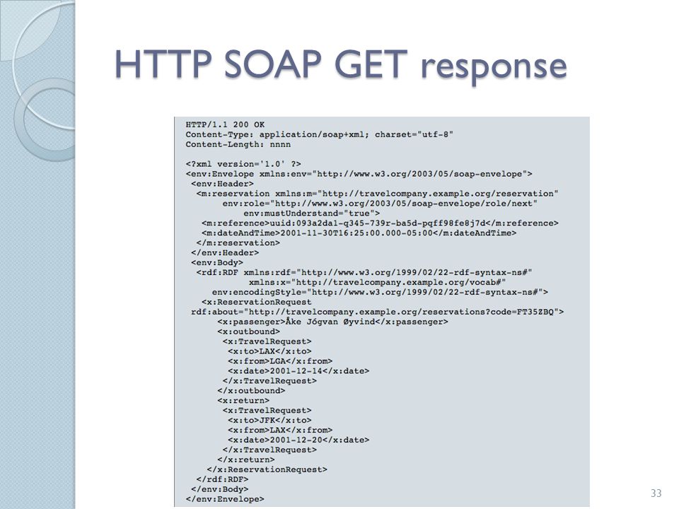 HTTP SOAP GET response Université Libre de Bruxelles33