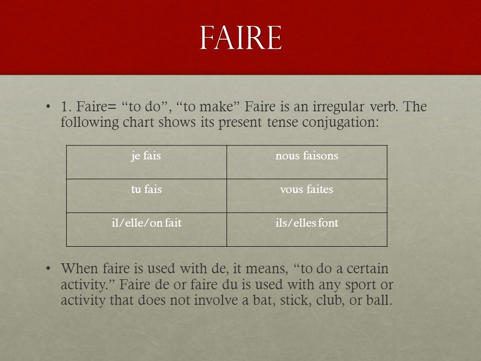 Faire Chart