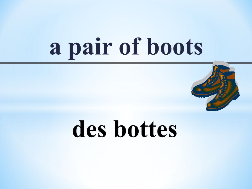 a pair of boots des bottes
