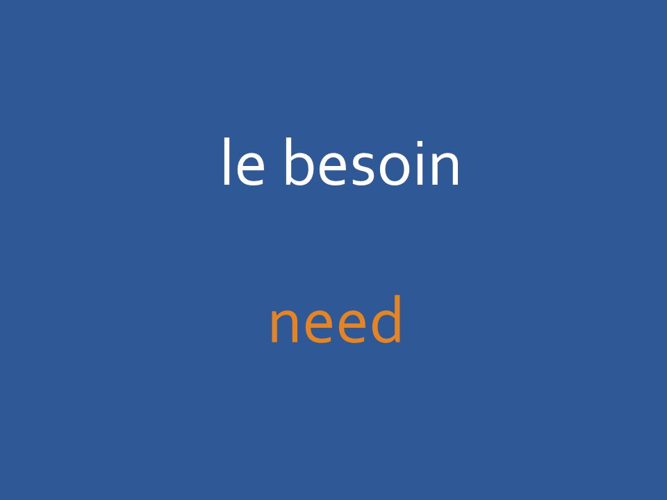 le besoin need