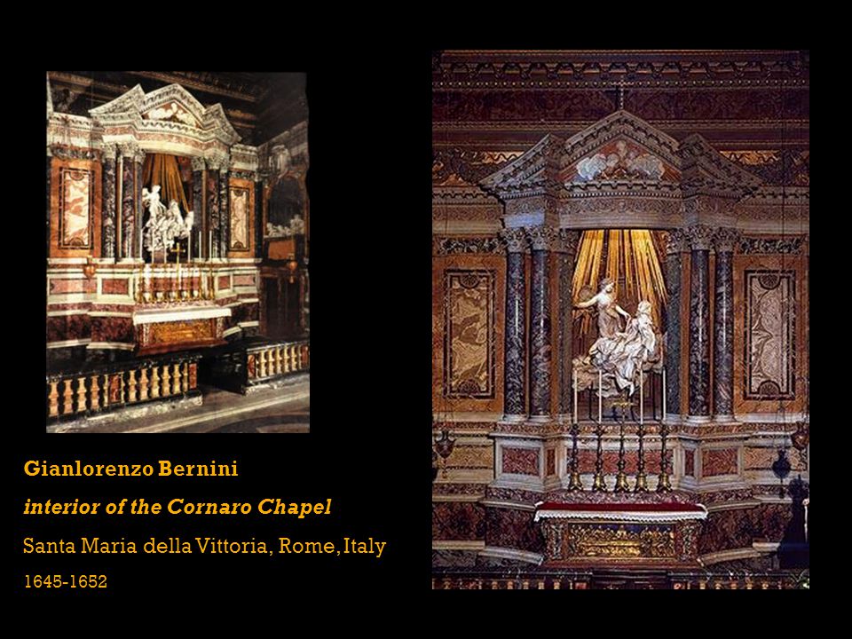Gianlorenzo Bernini interior of the Cornaro Chapel Santa Maria della Vittoria, Rome, Italy