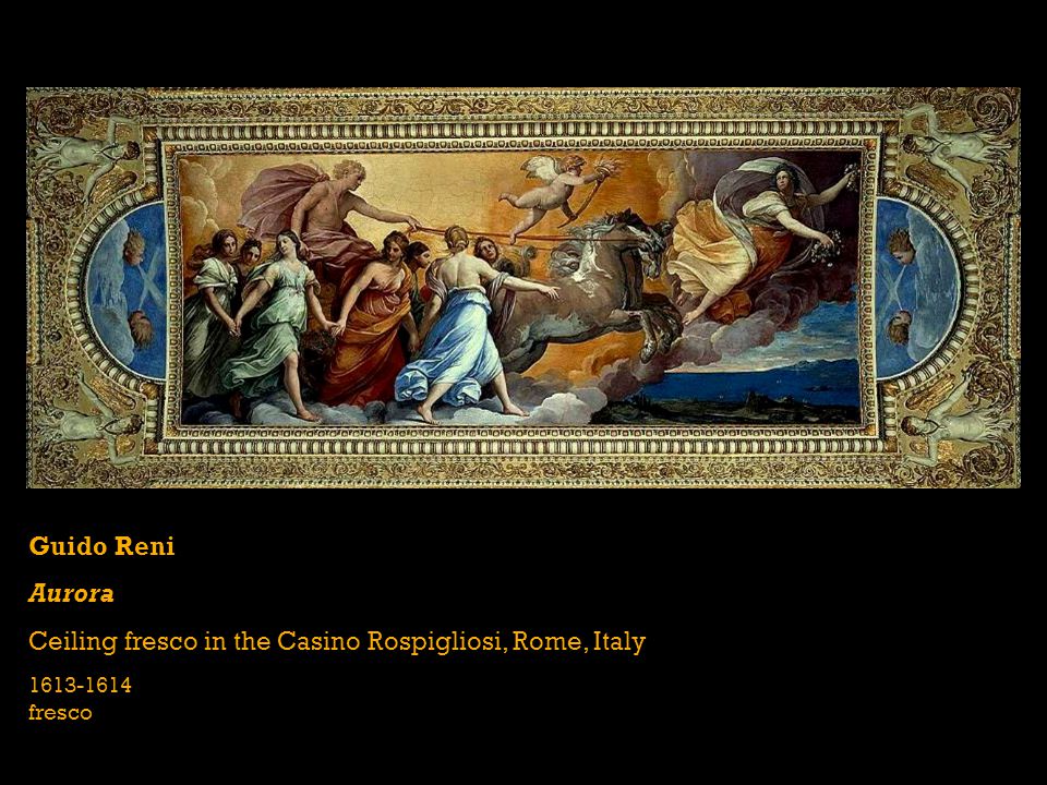 Guido Reni Aurora Ceiling fresco in the Casino Rospigliosi, Rome, Italy fresco