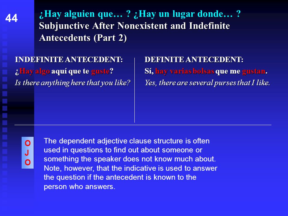 Subjunctive After Nonexistent and Indefinite Antecedents (Part 2) ¿Hay alguien que… .