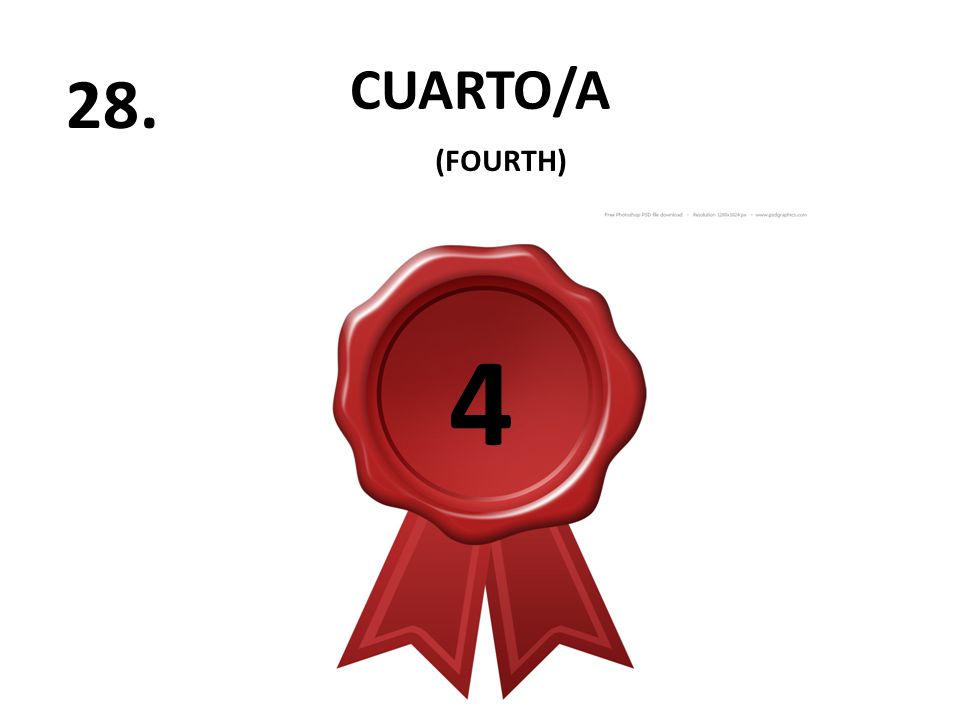 CUARTO/A 28. (FOURTH) 4