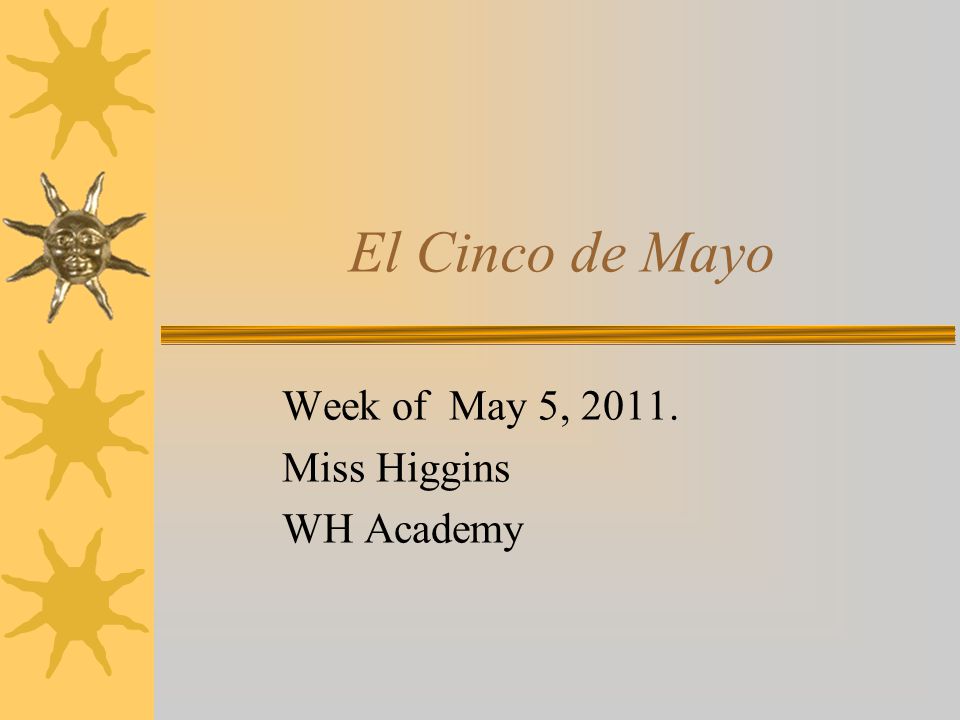 El Cinco de Mayo Week of May 5, Miss Higgins WH Academy