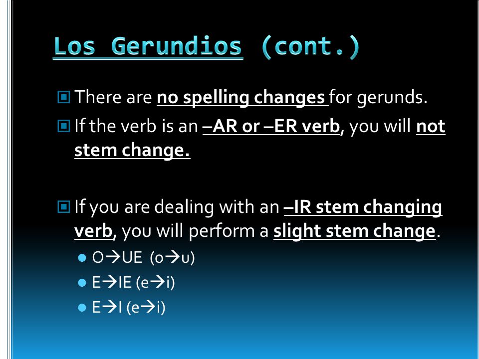 There are no spelling changes for gerunds.