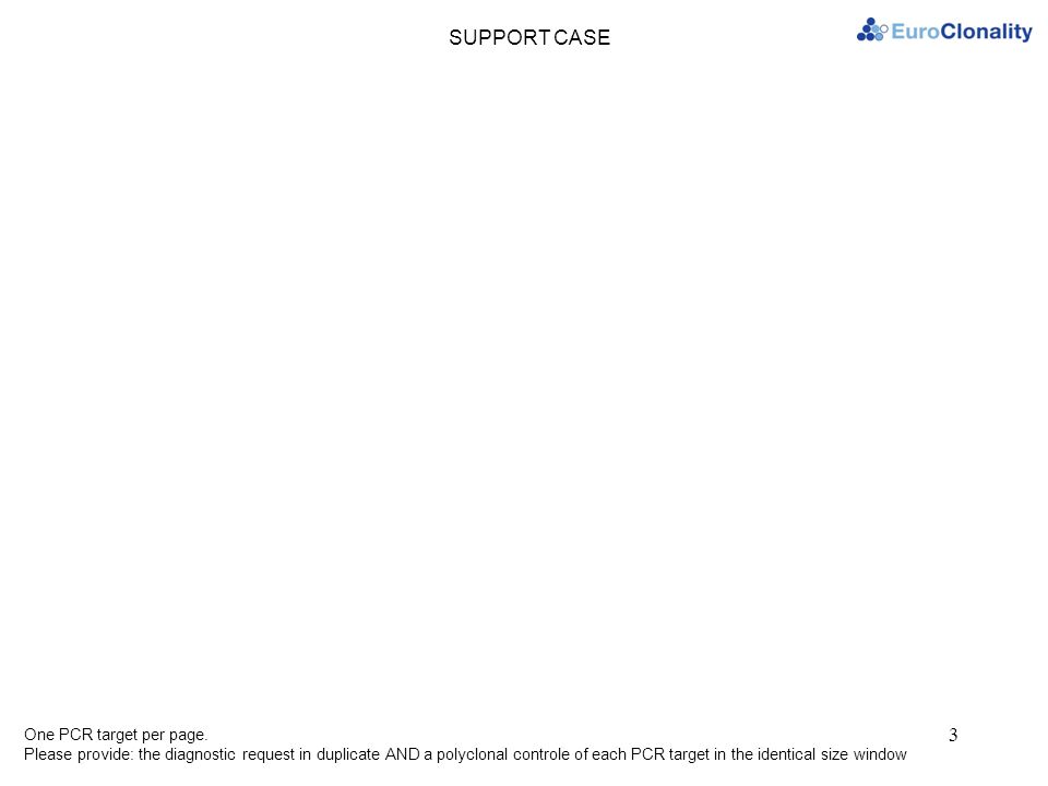 SUPPORT CASE One PCR target per page.