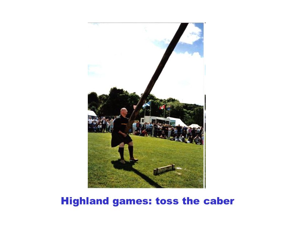 Highland games: toss the caber