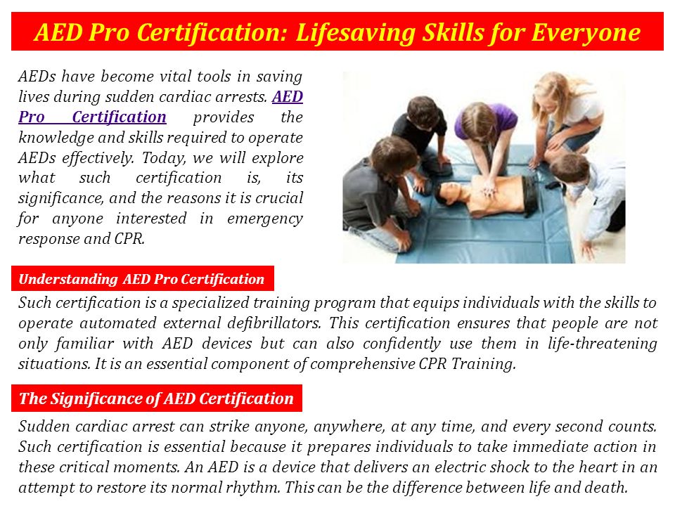 Aed Pro Certification Lifesaving Skills For Everyone Ppt Download