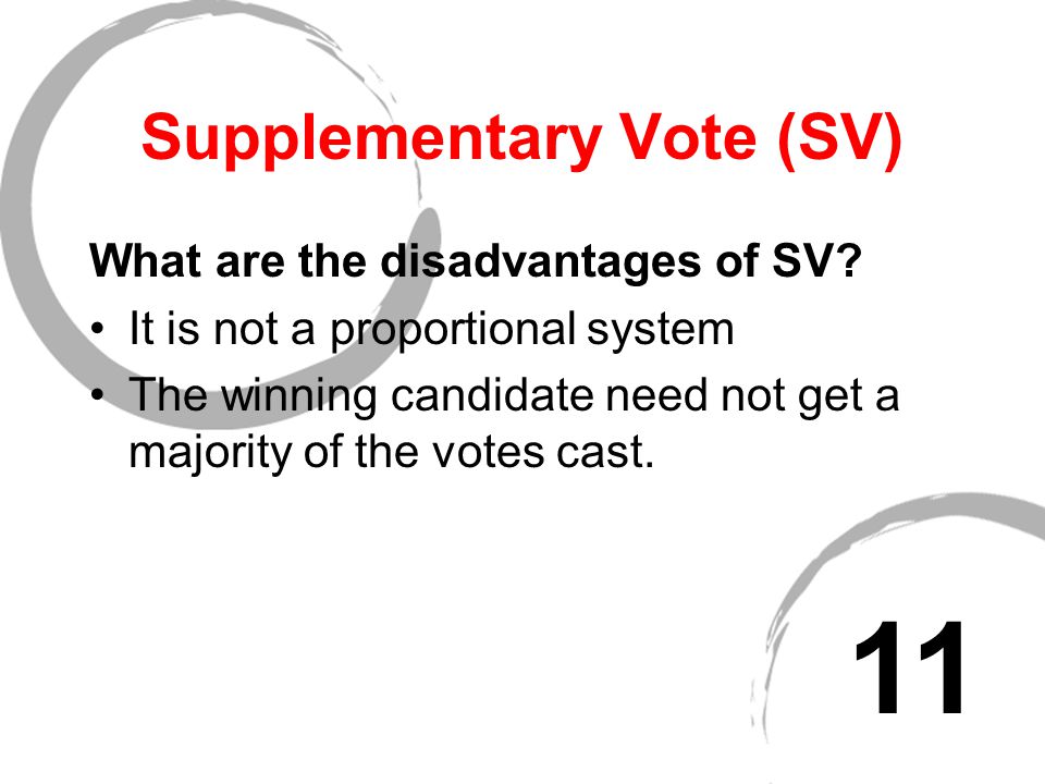 advantages and disadvantages of supplementary vote