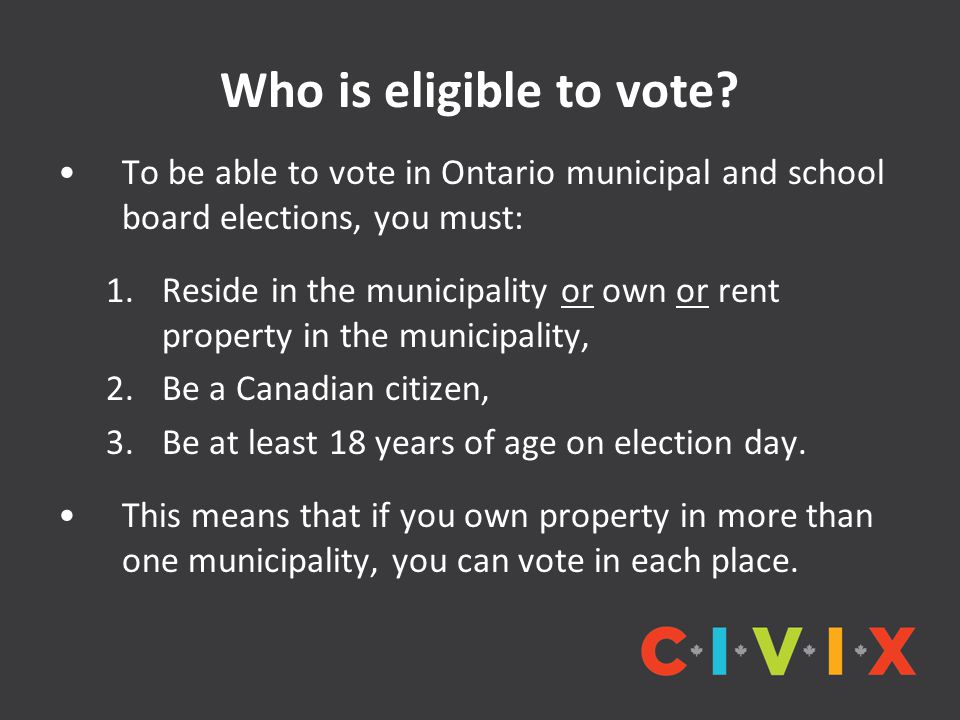 Who is eligible to vote.
