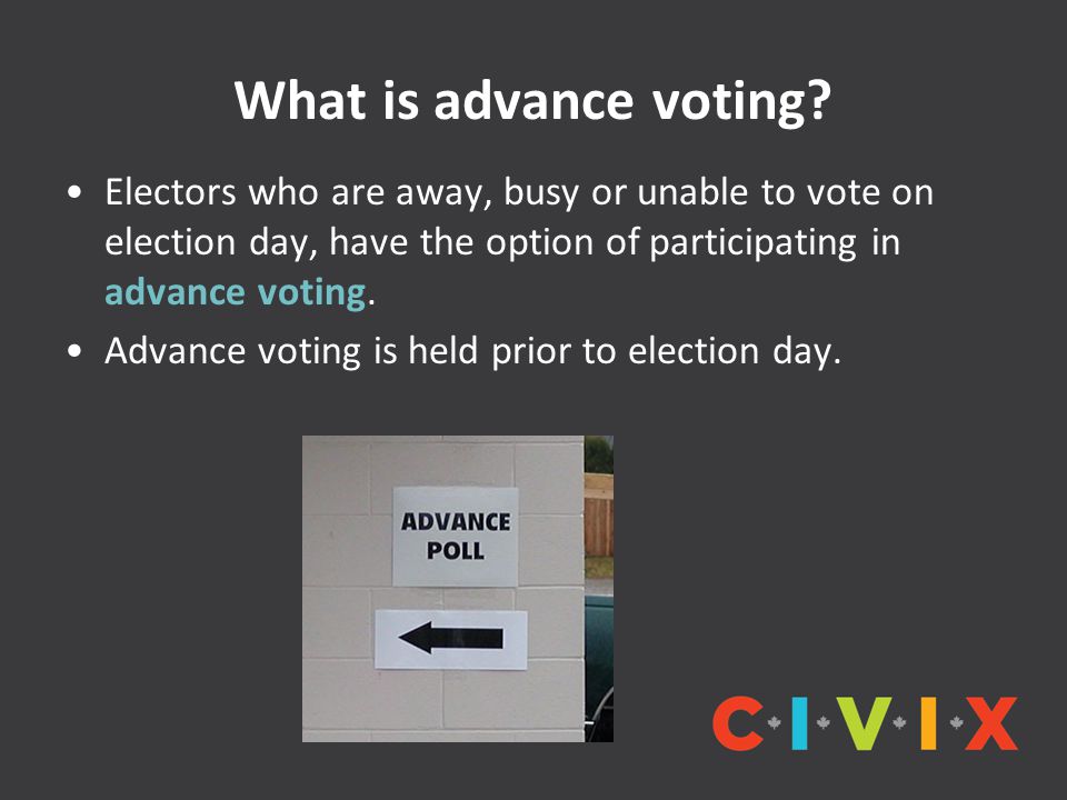 What is advance voting.