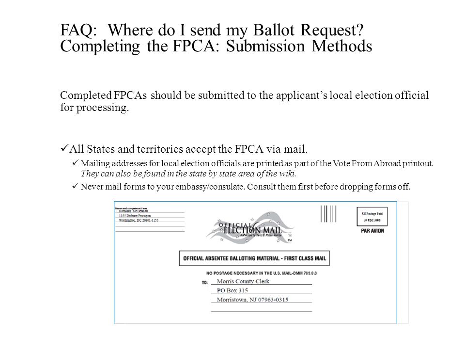 FAQ: Where do I send my Ballot Request.