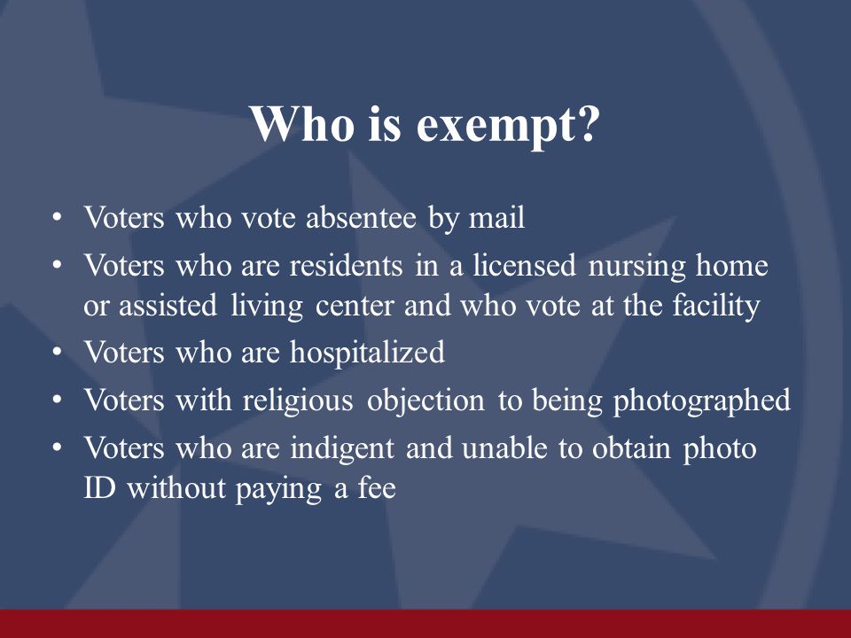 Who is exempt.