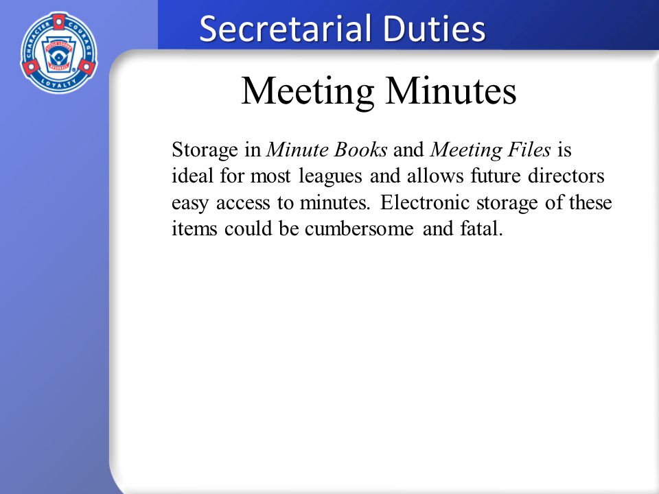 secretarial duties the secretary records the minutes of the