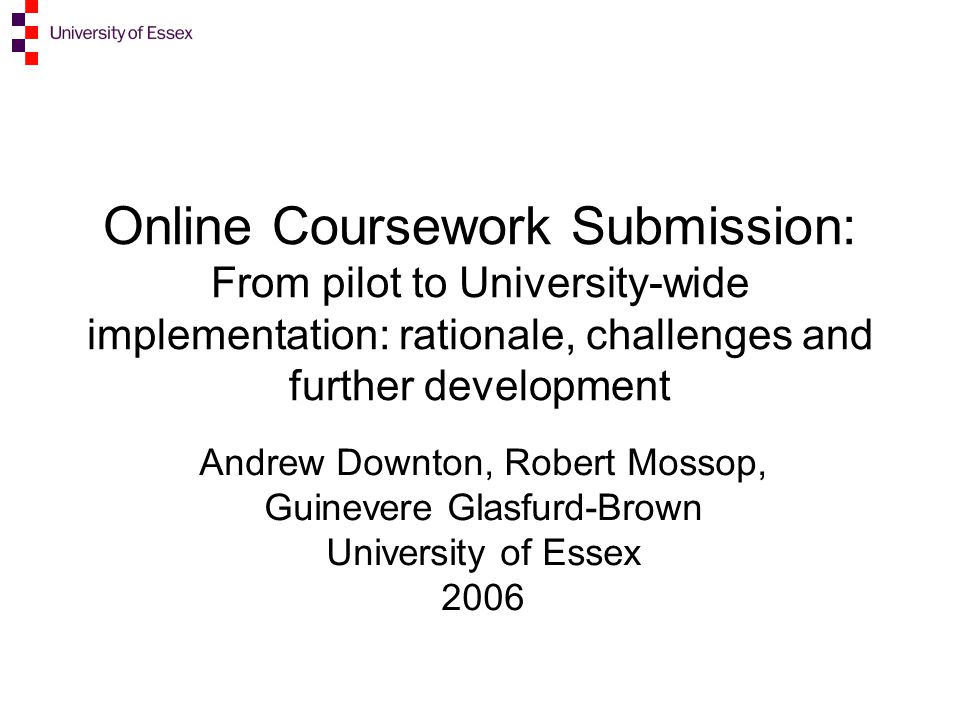 essex uni online coursework submission
