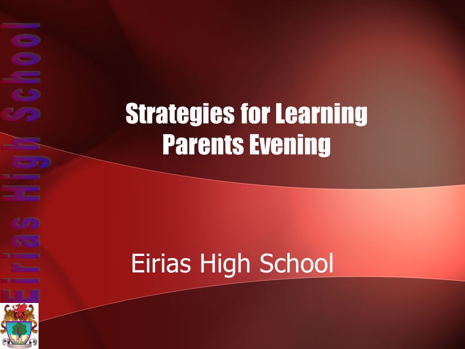Strategies for Learning Parents Evening Eirias High School