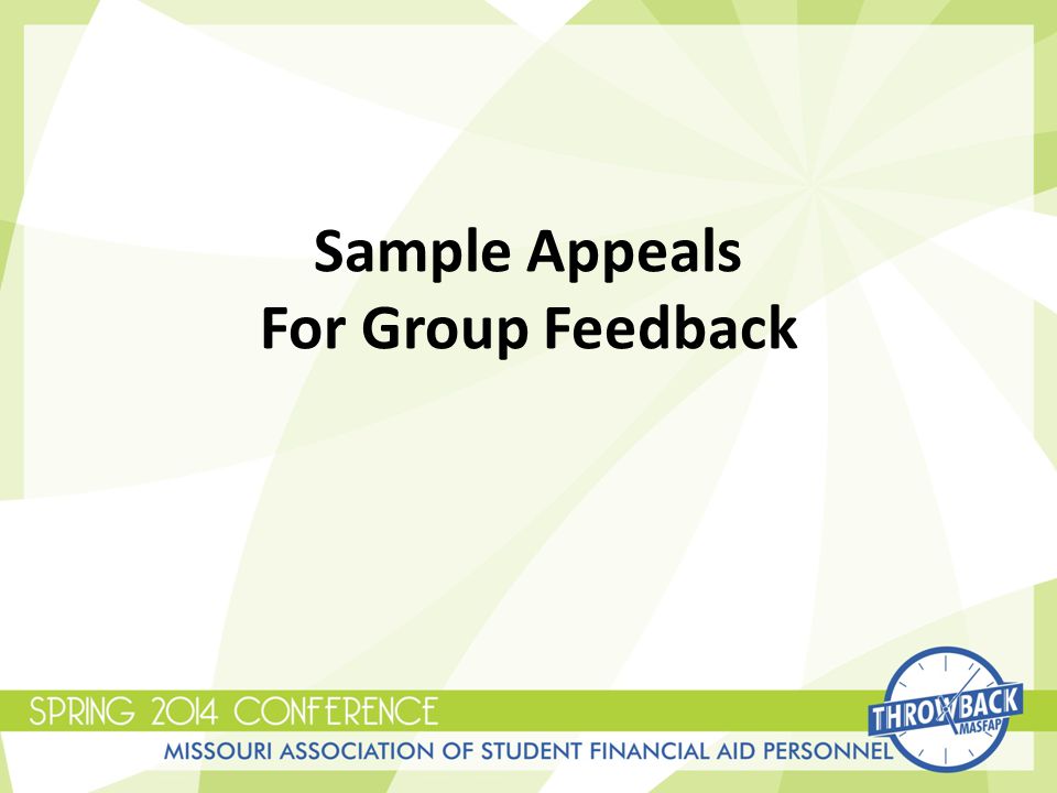 Sample Appeals For Group Feedback
