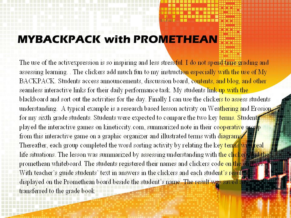 MYBACKPACK with PROMETHEAN