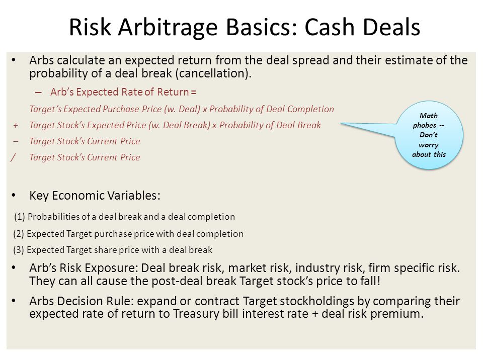 current risk arb deals