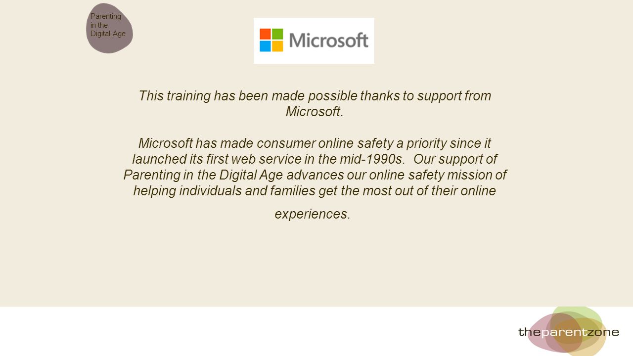 This training has been made possible thanks to support from Microsoft.