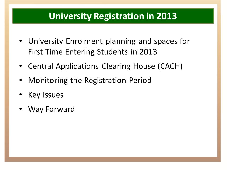 University Registrations And Enrolments 2013 Portfolio