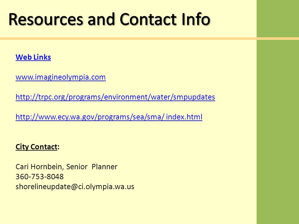 Web Links index.html City Contact: Cari Hornbein, Senior Planner