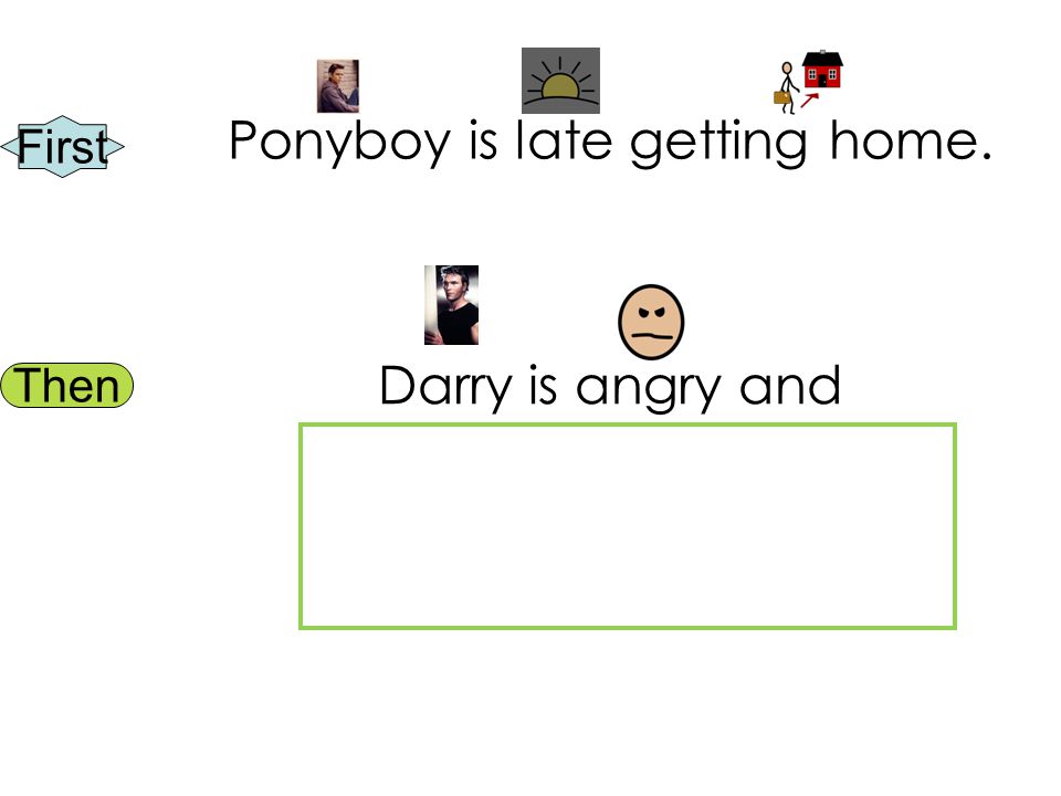First Then Ponyboy is late getting home. Darry is angry and