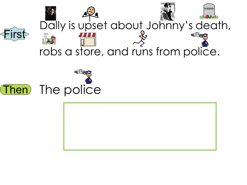 First Then Dally is upset about Johnny’s death, robs a store, and runs from police. The police