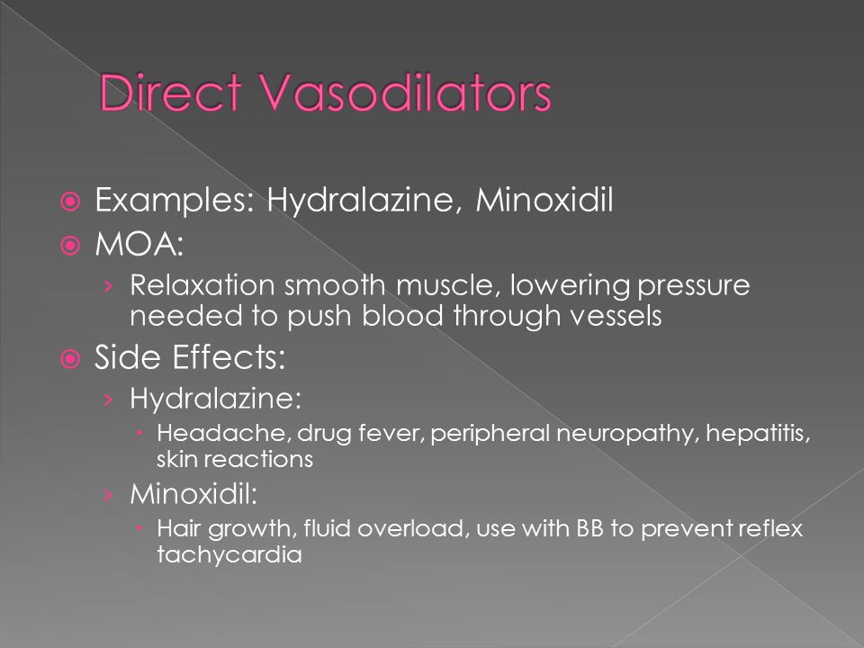 hydralazine drug class moa