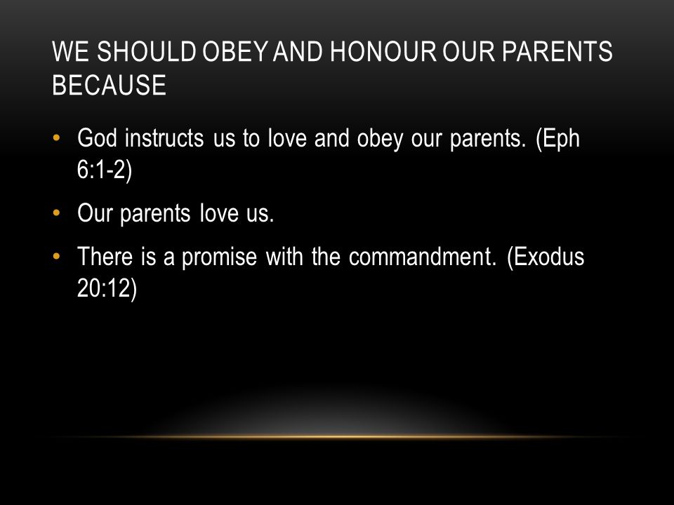 why we should obey our parents