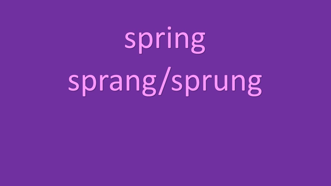 spring sprang/sprung